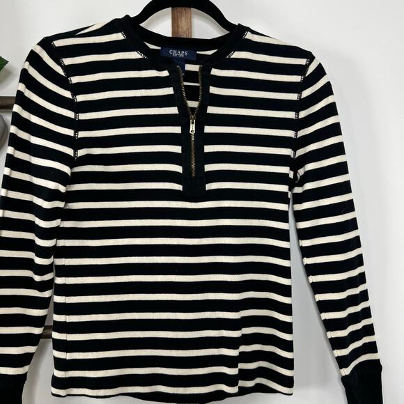 Chaps Long Sleeve 1/4 Zip Shirt Size Small - Picture 3 of 6